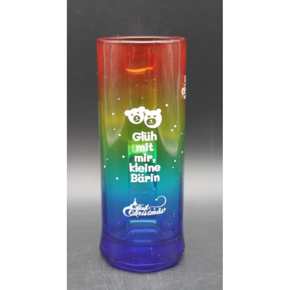 Spirit of Christmas German Gluhwein Mug Rainbow Ombre Glass 0.2L MOHABA